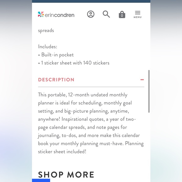 Erin Condren bold blooms monthly undated planner new in packaging - Picture 2 of 12